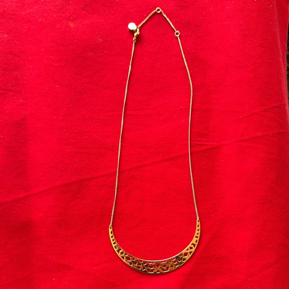 Delicate Gold Crescent Pendant Necklace
